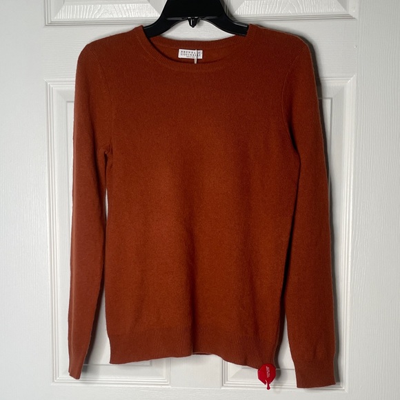 NWT Brunello Cucinelli 100% Cashmere Madre Perla Crewneck Long Sleeve Sweater
